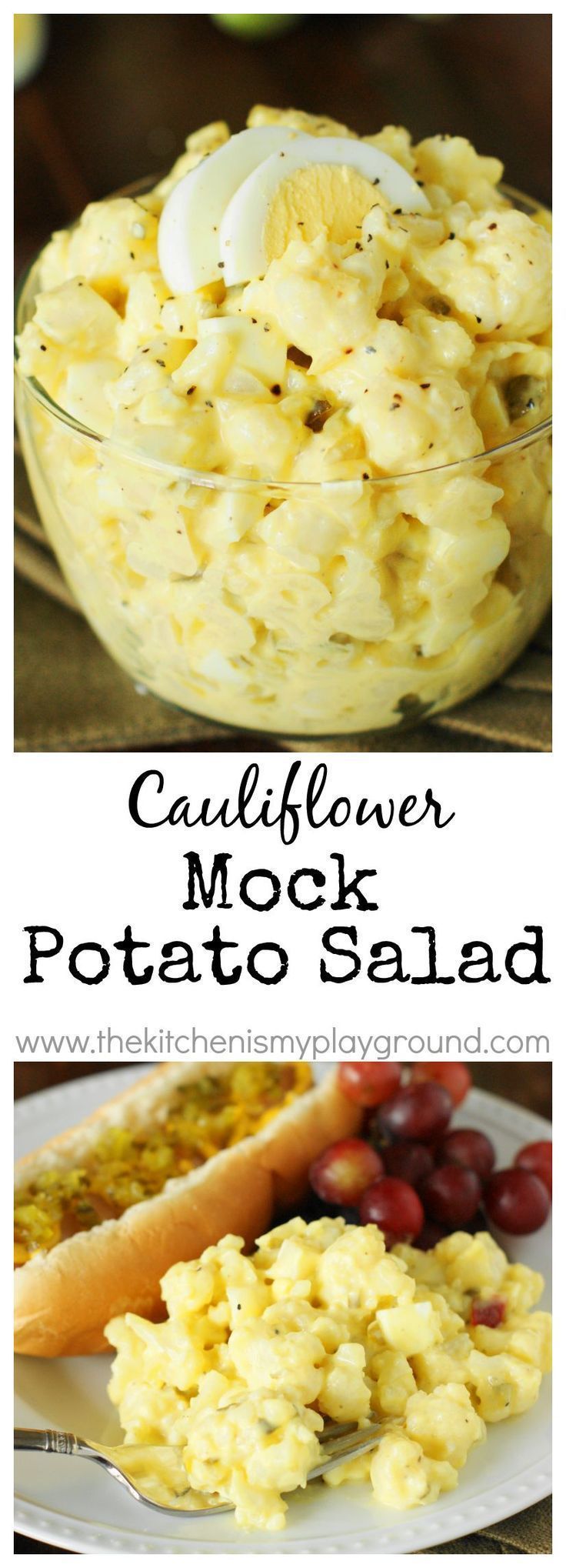 Cauliflower Mock Potato Salad ~ a full-of-flavor lower-carb version of our beloved potato salad!   www.thekitchenism…