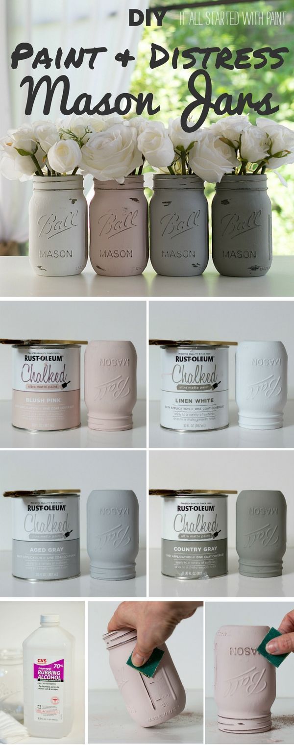 Check out the tutorial: #DIY Paint and Distress Mason Jars @Industry Standard Design