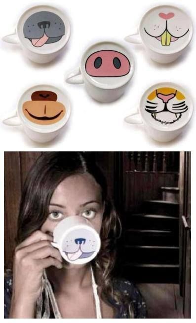 Coffee MUGS also double up as animal masks. Apparently.