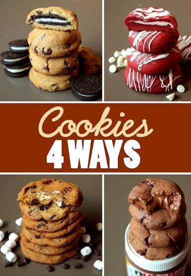 Cookies 4 Ways  –Oreo Stuffed Cookies –Smores Cookies –Nutella Stuffed Cookies // Butter Baking  –Red Velvet Cheesecake