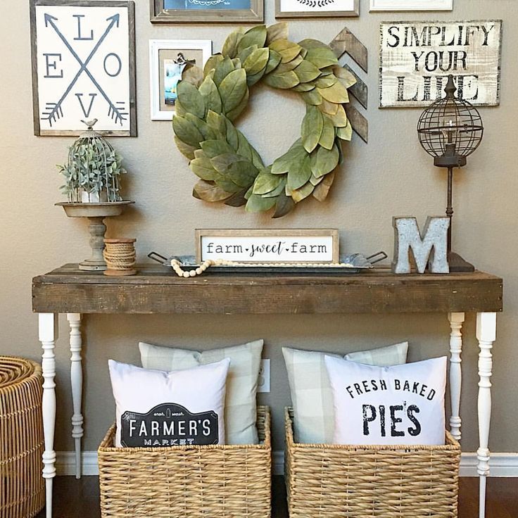 cool Living room console table. Farmhouse style! See this Instagram photo by @thedown… by