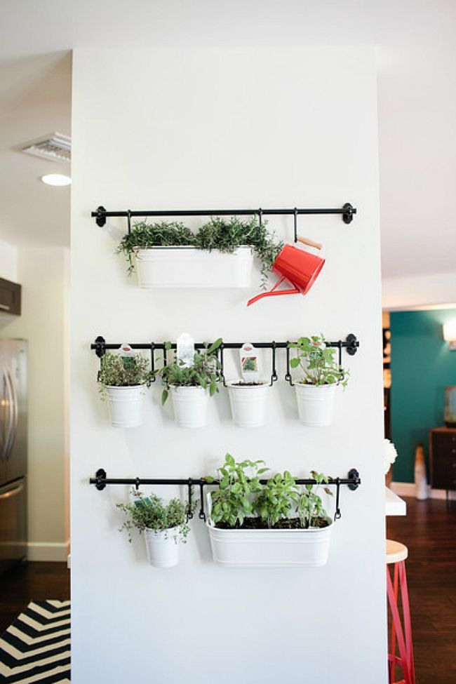 Create an indoor herb garden, even in the smallest of spaces using the IKEA FINTORP kitchen organizer series!