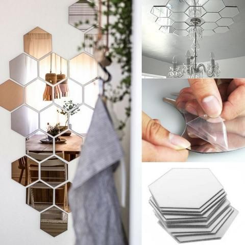 Description: Decorate your home with this Hexagonal-Shape Mirror Sticker kit, for more layout! Main Features: – Made from