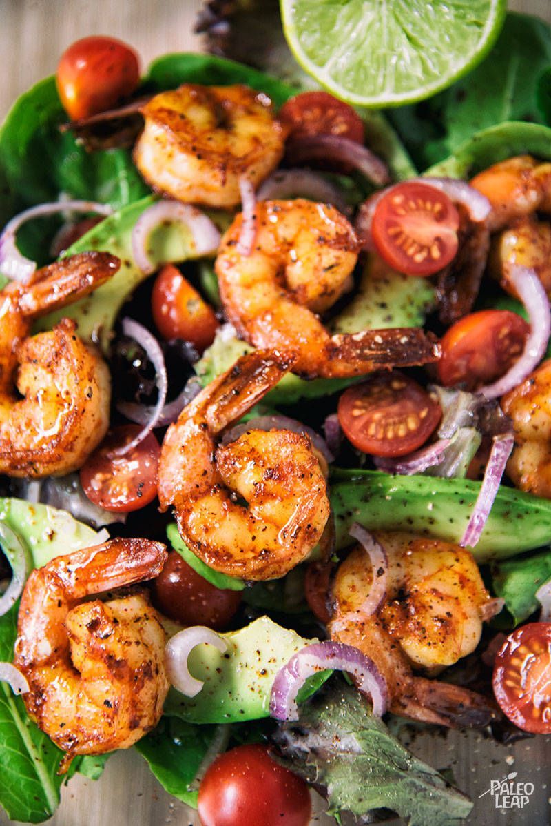 Ditch the tortilla and make your own taco-seasoned shrimp salad with a lime marinade and creamy avocado.