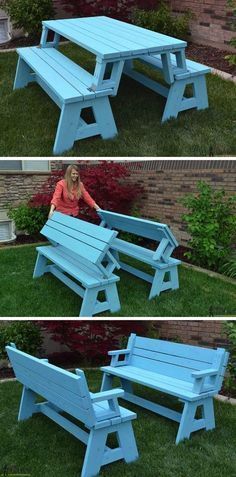DIY foldable picnic table that turns into benches – and 13 other simple DIY outdoor weekend projects!