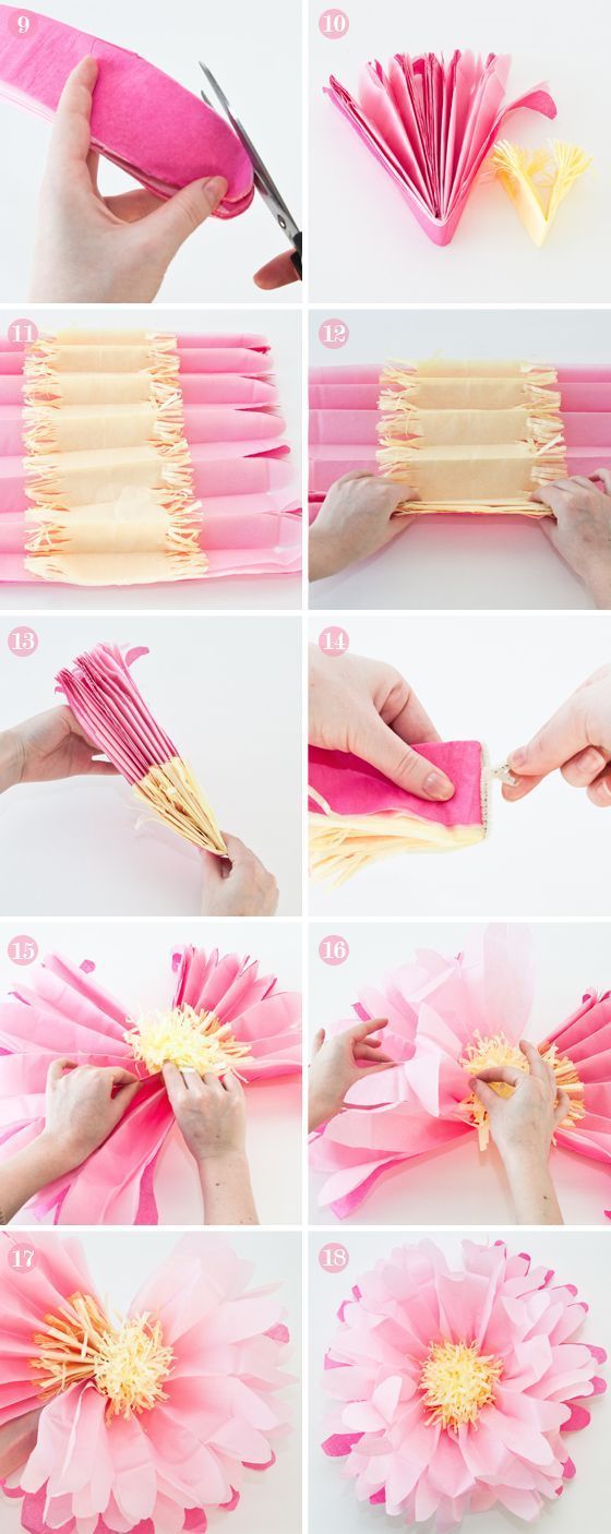 DIY How to make large tissue paper flowers
