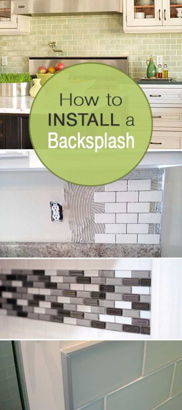 DIY Kitchen Makeover Ideas – Install A Backsplash – Cheap Projects Projects You Can Make On A Budget – Cabinets, Counter Tops,