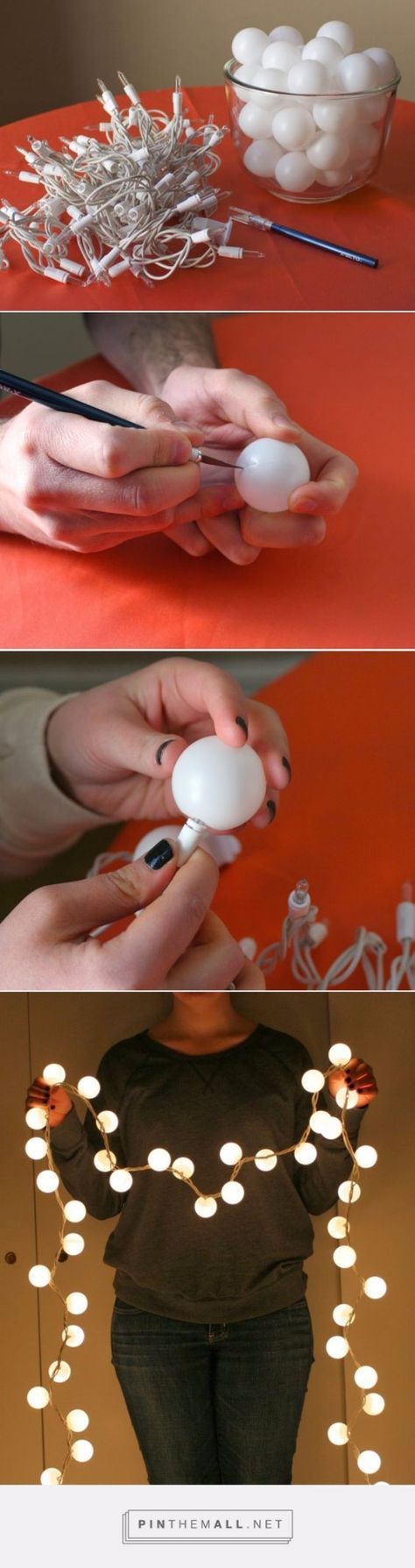 DIY Lighting Ideas for Teen and Kids Rooms -Ping Pong Ball Lights – Fun DIY Lights like Lamps, Pendants, Chandeliers and Hanging