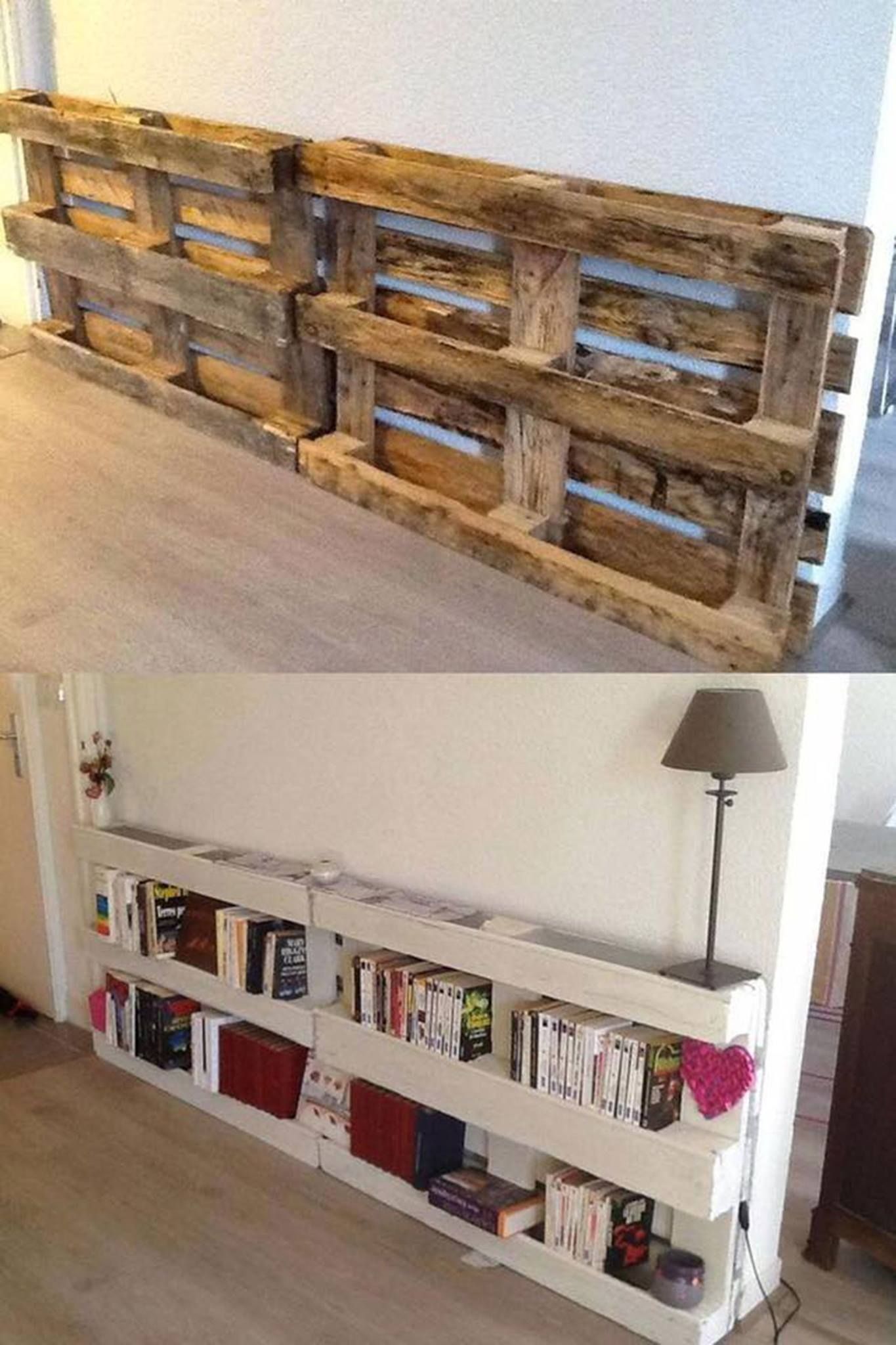 DIY Pallet Bookshelves…these are the BEST Pallet & Wood Ideas!