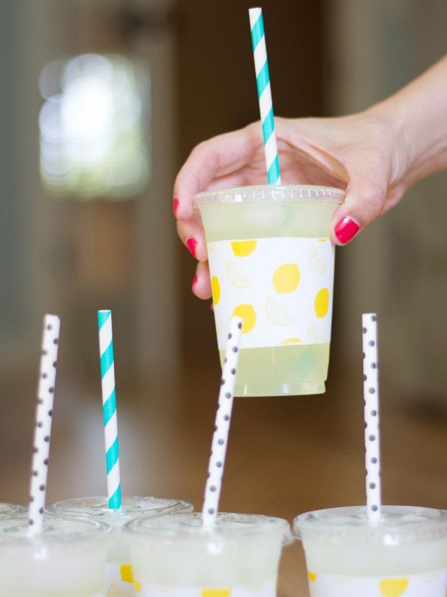 DIY Printable Paper Cup Sleeves for Lemonade Stands