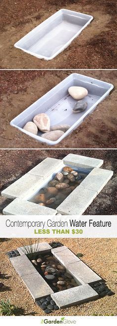 DIY Project • Contemporary Garden Water Feature Less than $30 • Simple Tutorial! Would probably be a good idea to add a