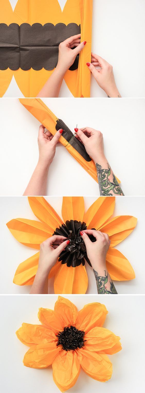 DIY Tissue Paper Flower make in color of petal we are working on, for meeting before mothers day?