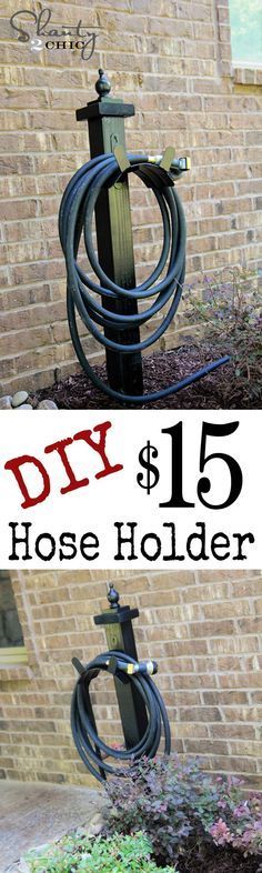 DIY Water Hose Holder for the garden… LOVE this!  So easy!