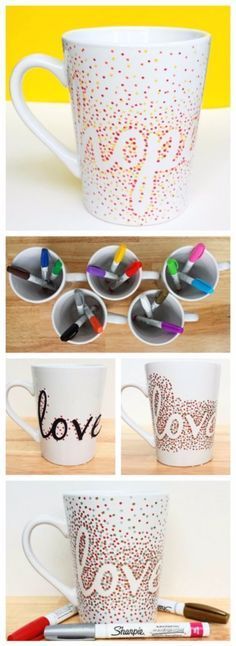 Easy Crafts To Make and Sell – Dotted Sharpie Mugs – Cool Homemade Craft Projects You Can Sell On Etsy, at Craft Fairs, Online and