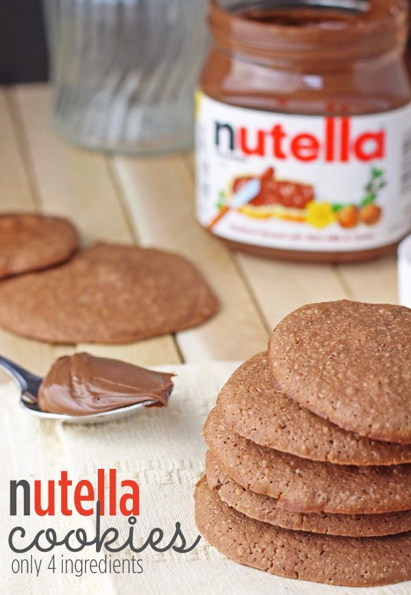 Easy Nutella Cookies Recipe – Only 4 Ingredients via @Nathan Mallonee Mallonee Mallonee Mallonee Engels