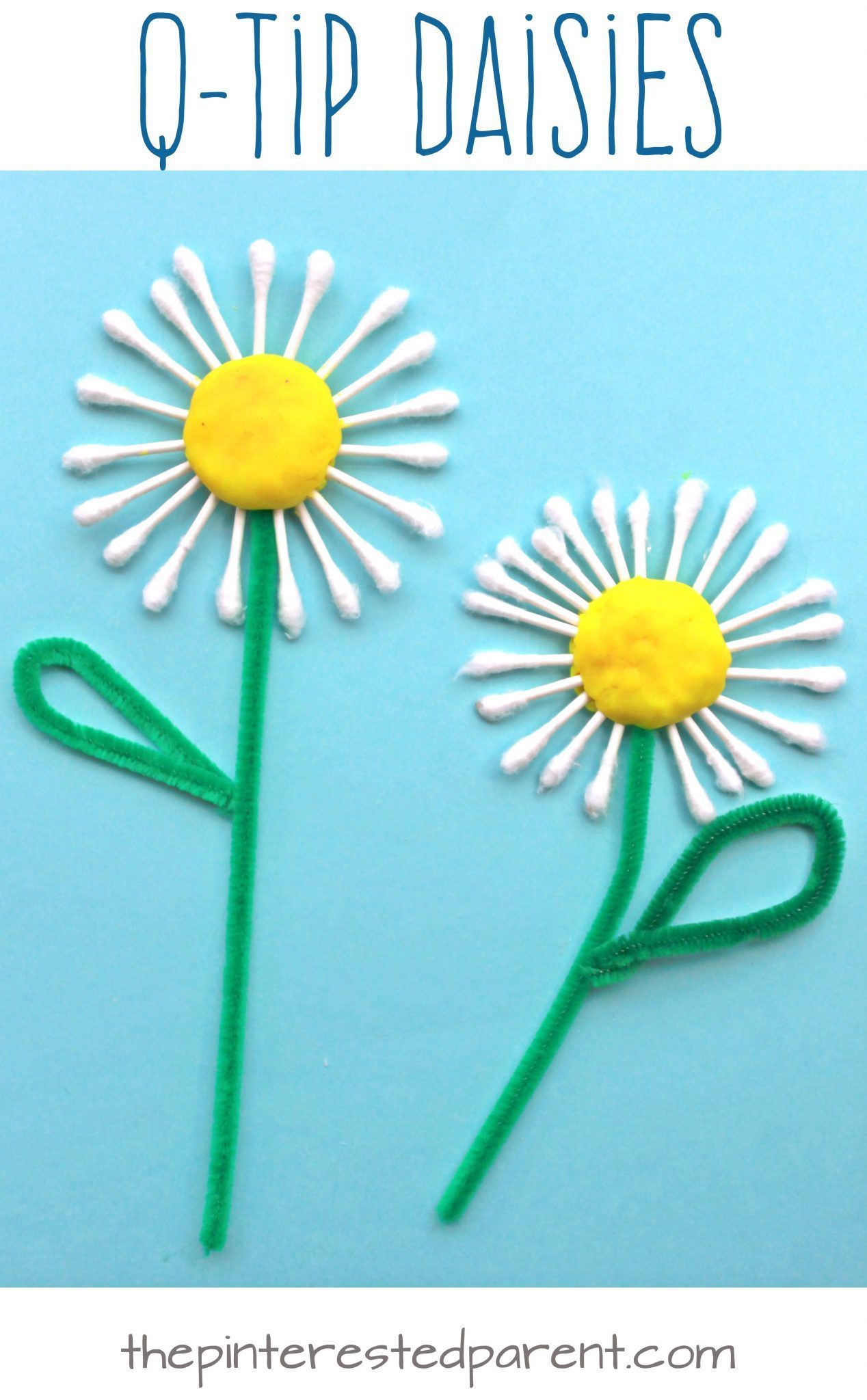 Easy summer craft: a Q-tip daisy! A lovely and easy craft for kindergartners and preschoolers!
