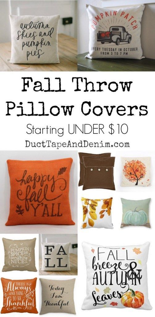 Fall throw pillow covers starting under $10 | http://DuctTapeAndDenim.com