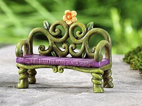 Fantasy Miniature Fairy Garden Bench Whimsical Mini Yard Décor Statue Gift Craft