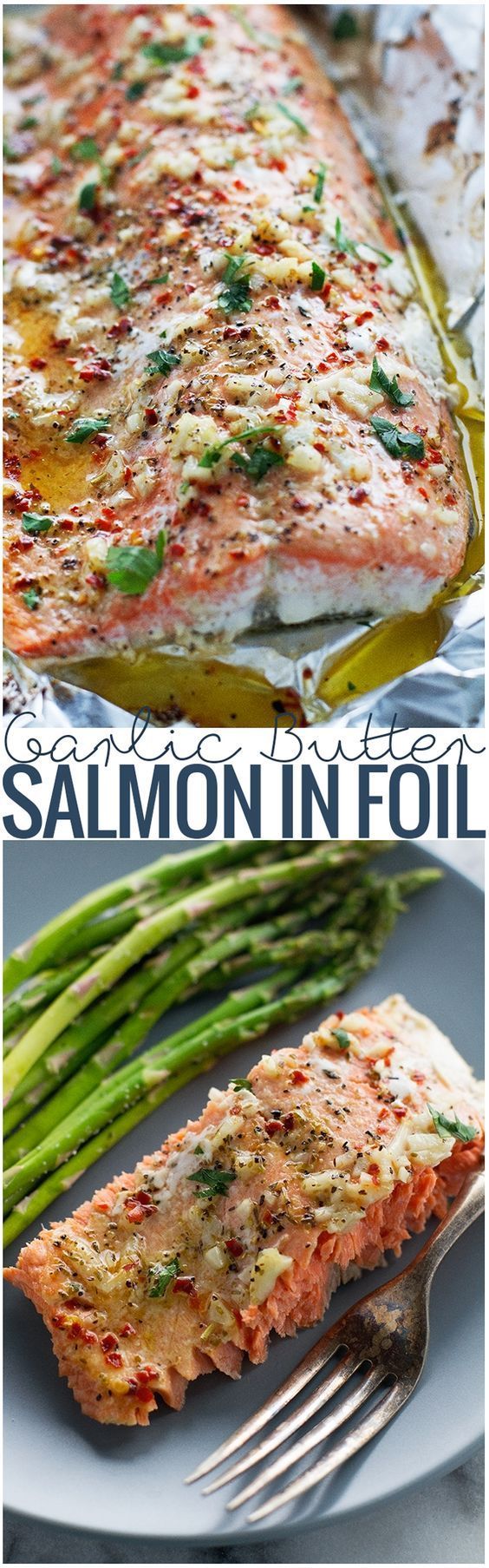 Garlic Butter Baked Salmon In Foil Recipe plus 24 more of the most popular pinned Paleo recipes