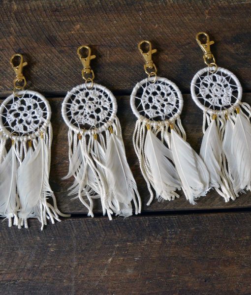 Gorgeous Artisan Crafted Keychains by Guatemala Womens Global Creative Co-op. Each keychain is unique. Embellishments: Feathers,