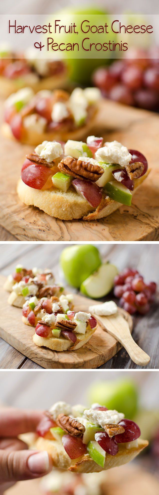 Harvest Fruit, Goat Cheese & Pecan Crostinis – A fantastic appetizer recipe for the holidays!
