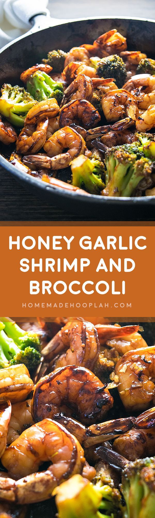 Honey Garlic Shrimp and Broccoli! Browned honey garlic shrimp with tender broccoli – a super easy dinner that packs a wallop of