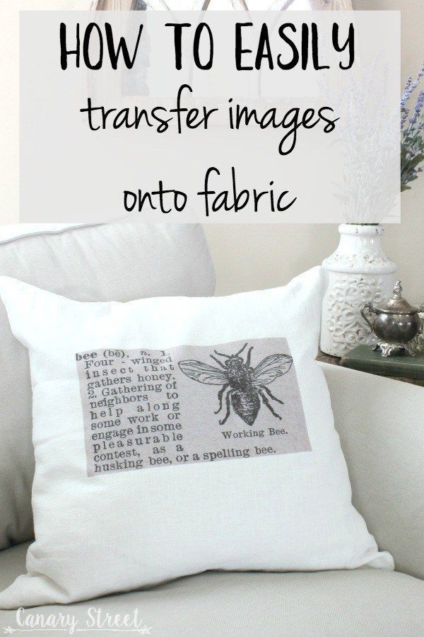 How to easily transfer images onto fabric- http://canarystreetcrafts.com/. Make these easy DIY throw pillows using a simple