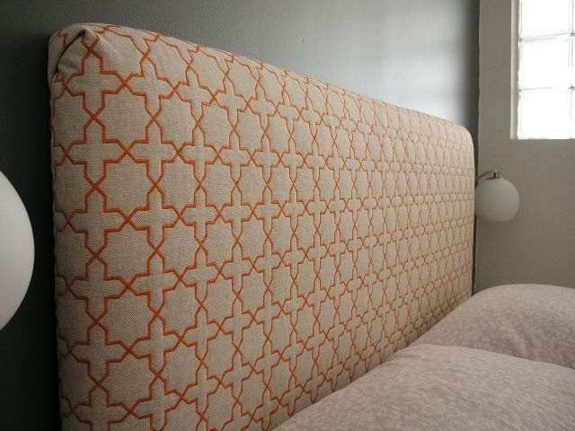 I dont love the fabric, but here are instructions on how to make your own headboard.  SUPER EASY.