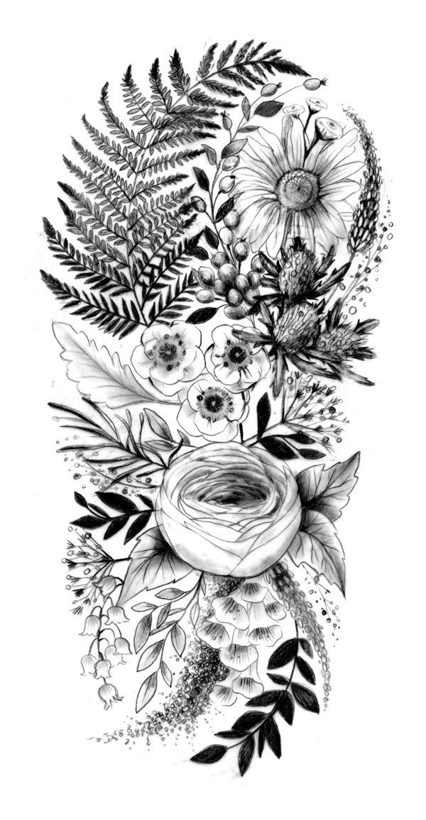 I love the ranunculus and the fern leaf   A selection of tattoo sketches  I am now apprenticing under the amazing talent at