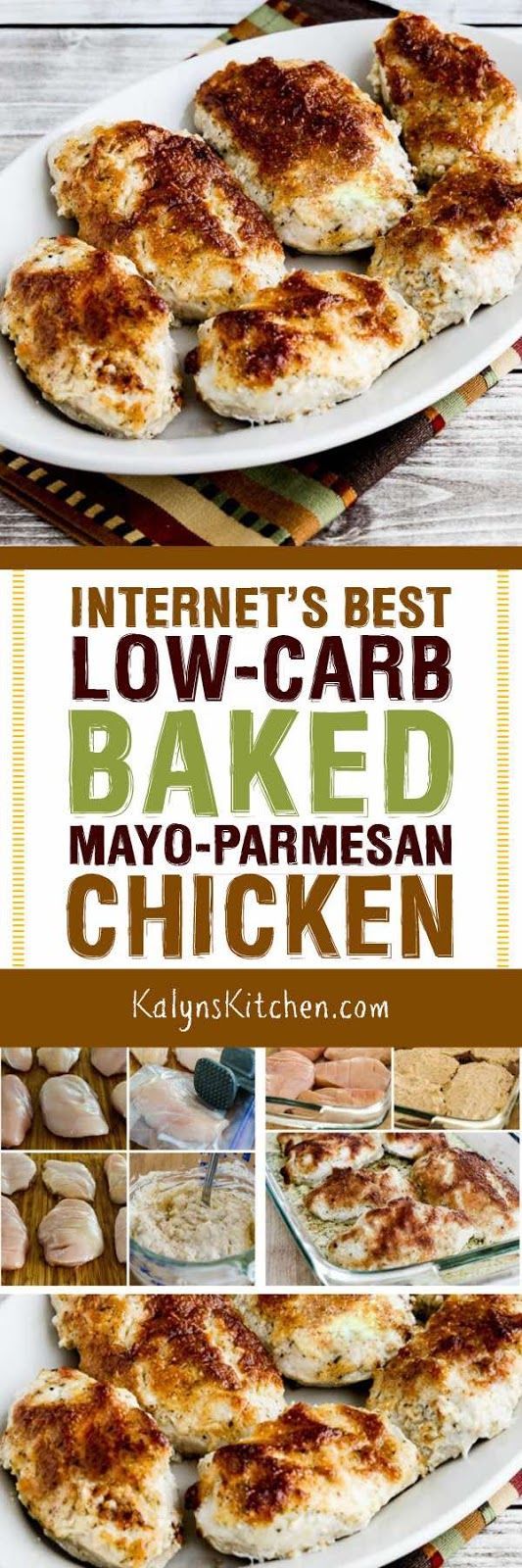 I saw versions of this Internet’s Best Low-Carb Baked Mayo-Parmesan Chicken with rave reviews all over the web; here’s my version