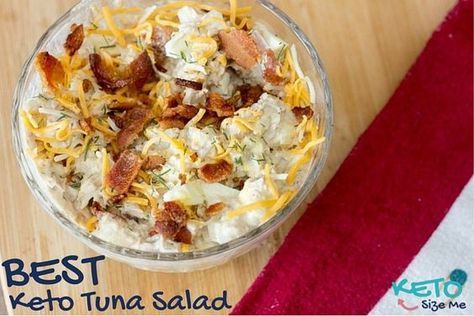 Keto Tuna Salad with Bacon and Dill! Ketogenic Diet Recipes for foodies. Low Carb High Fat Recipes with Tuna! You will LOVE this