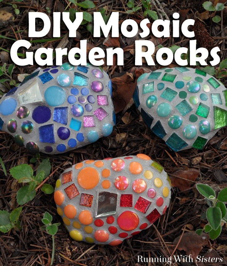 Make mosaic garden rocks to add a pop of color to the garden. Well show you how to glue the tiles and mix the grout. A great DIY