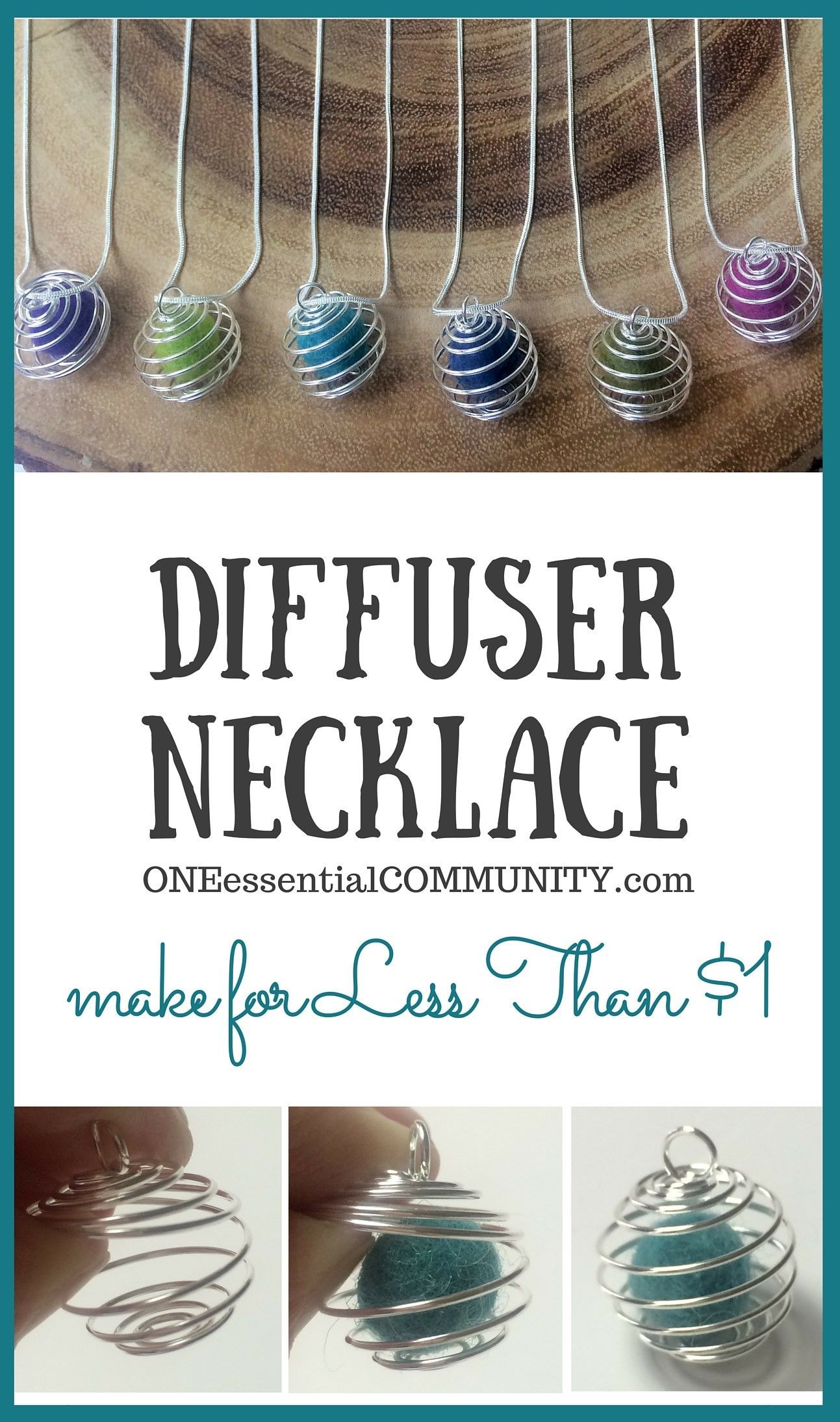 Make your own essential oil diffuser necklace for less than 1 buck each and in less than 1 minute!!