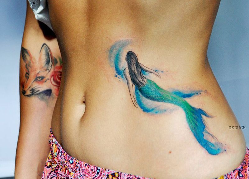 Mermaid Tattoo On Girls Stomach | Best tattoo ideas & designs