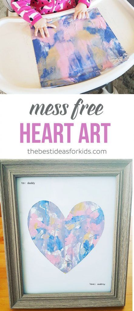 Mess Free Painting for Toddlers – Heart Art