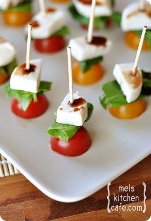 Mini Caprese Salads! – Click image to find more Food & Drink Pinterest pins