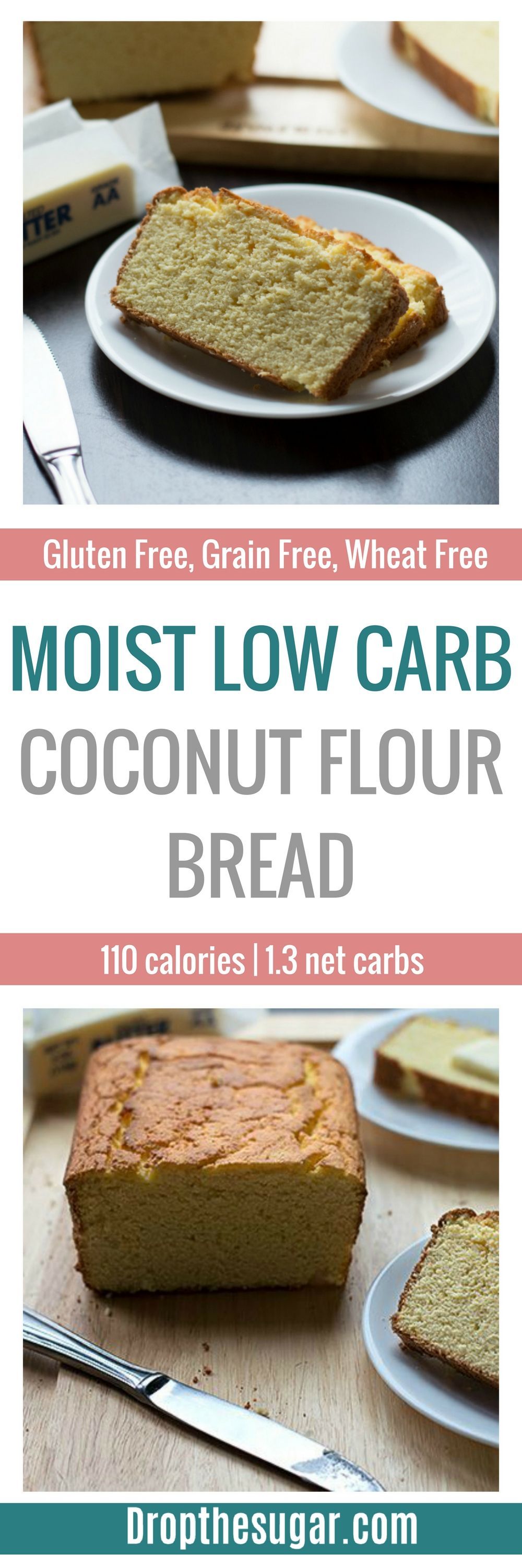 Moist Low Carb Coconut Flour Bread | an easy to make low carb bread using coconut flour as the base. Whats great is this is also a