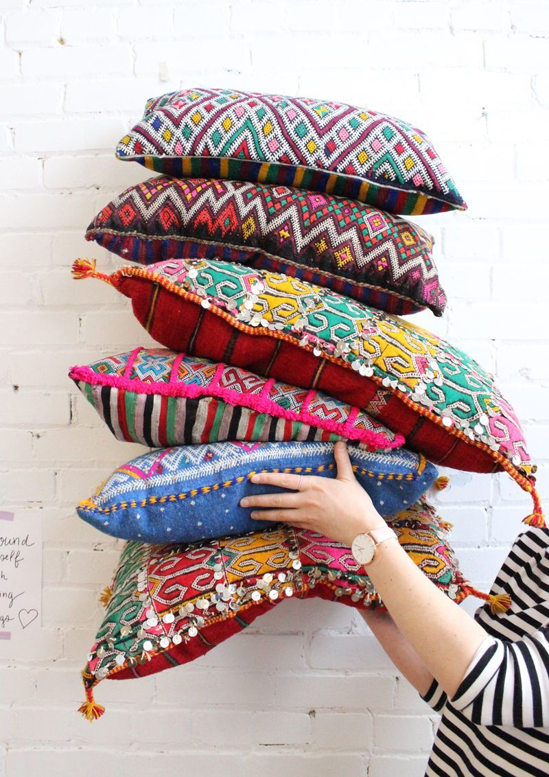 Moroccan kilim pillows for your boho chic living room, from Baba Souk