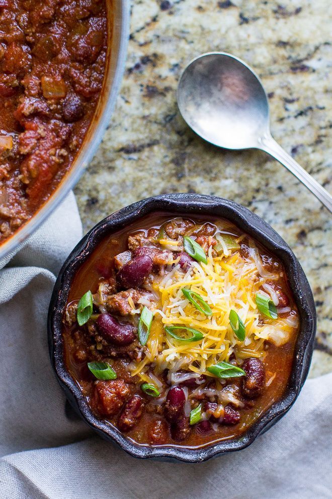 My brother has a freezer full of ground vension, so Im definitely sending this Venison Chili recipe his way.