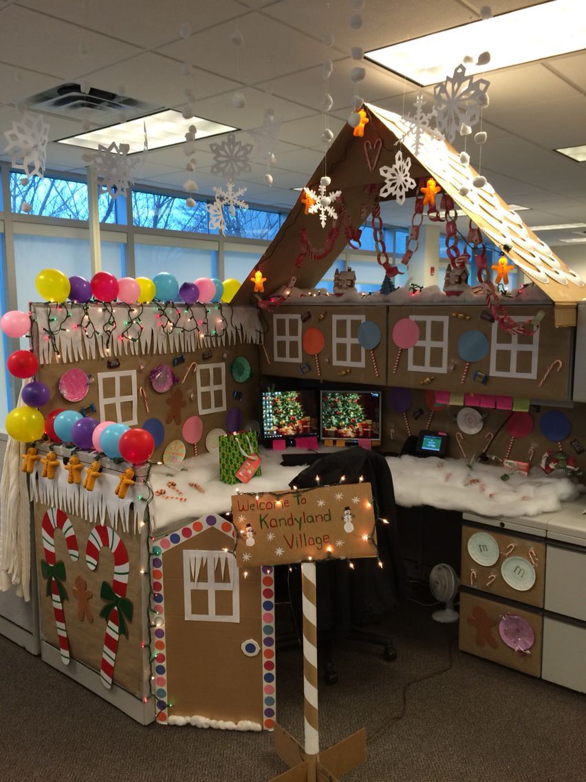 My office cubicle for a contest!! I won!!! All hand made. Was so much fun. Everyone says Im a true Elf!!