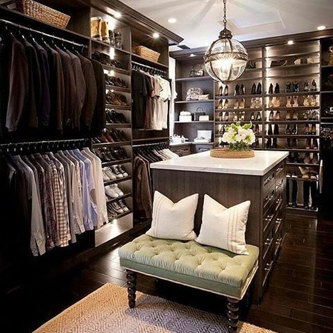 One of the best walk in closet designs  Perfect his and hers closet for your next home renovation project   Double tap if you
