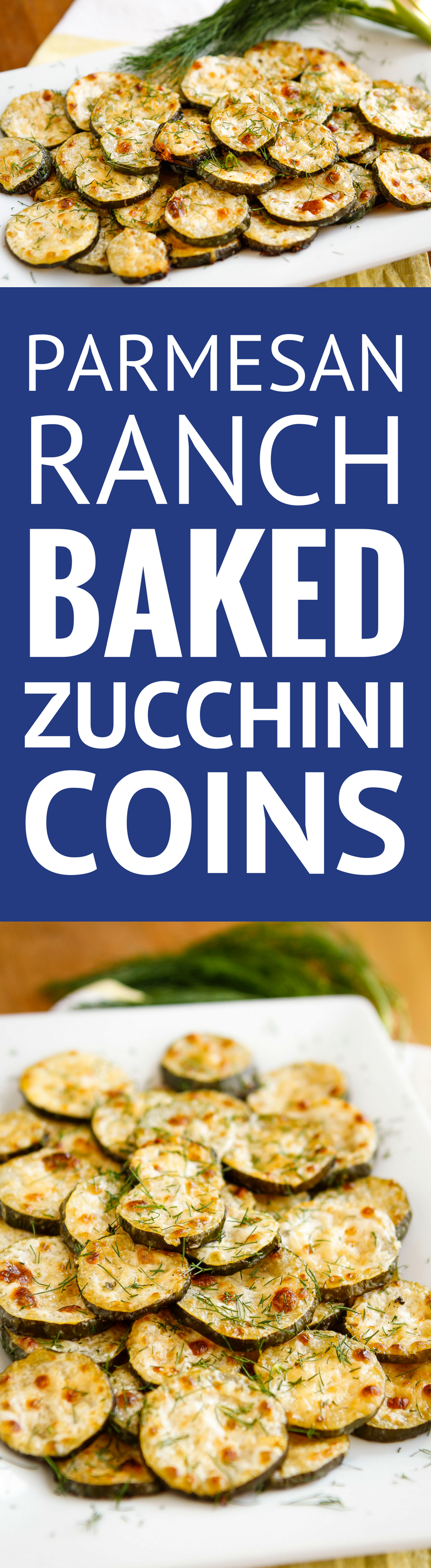 Parmesan-Ranch Baked Zucchini Coins — need a good zucchini recipe to use up your bounty? This baked zucchini recipe, with its