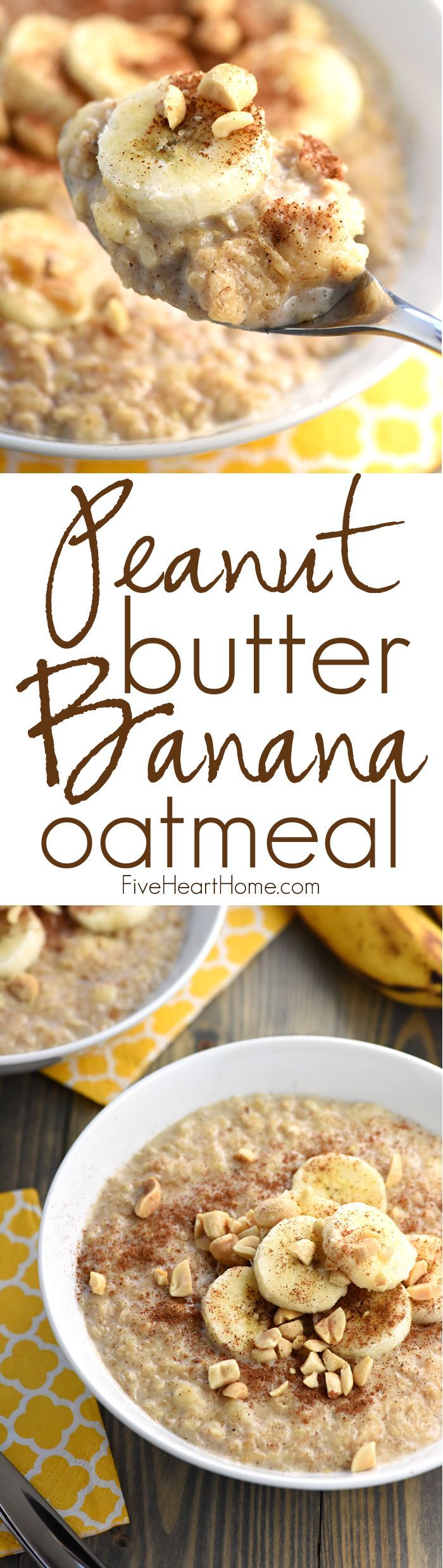 Peanut Butter Banana Oatmeal ~ in just a few short minutes, you can enjoy a hot, wholesome, homemade breakfast flavored with