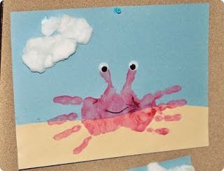 Preschool Crafts for Kids*: Summer Handprint Crab Craft