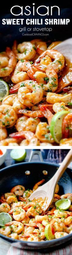 quick and easy Asian Sweet Chili Shrimp (grill or stovetop) – this is by far my favorite shrimp recipe! The tangy sweet heat sauce