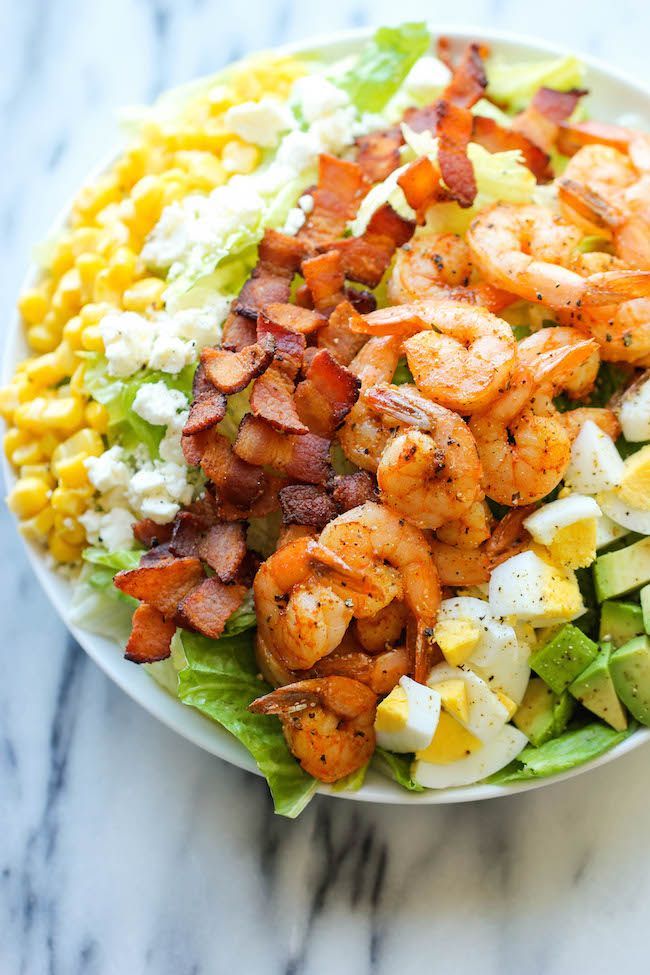 Shrimp Cobb Salad with Cilantro Lime Vinaigrette – Damn Delicious