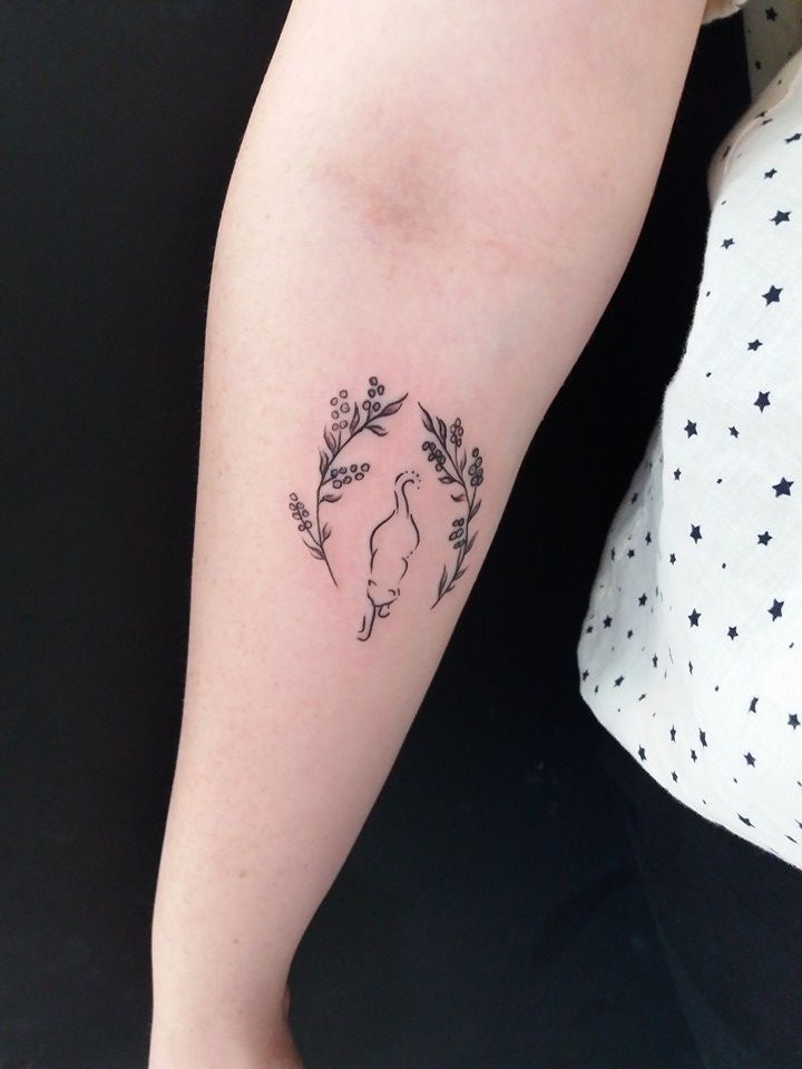 simple flower tattoo  cat tattoo  line work  minimal flower minimal tattoo