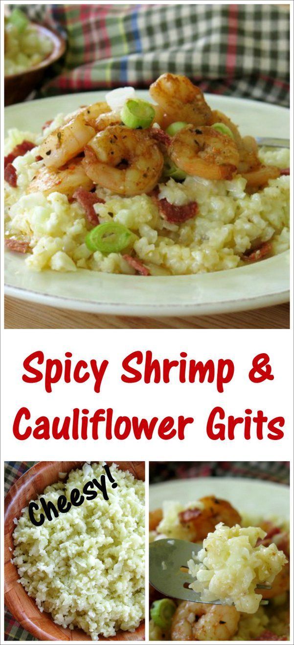 Spicy Shrimp and Cheesy Cauliflower Grits are easy enough for a busy weeknight, tasty enough for company and the perfect recipe