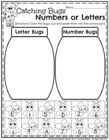 Spring Preschool Worksheets – Letter or Number Sort