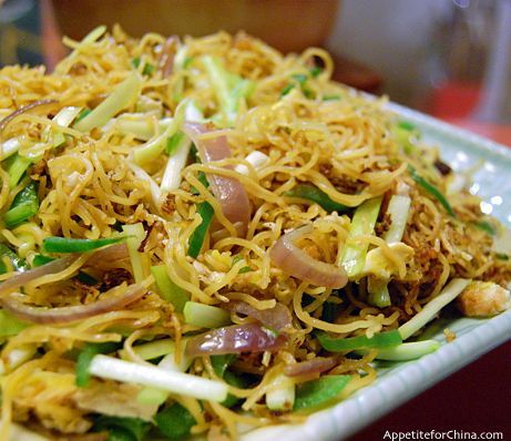 Stir-Fried Vermicelli with Garlic and Scallions.  My family loves this dish.  Its one of my go to side dishes to make.